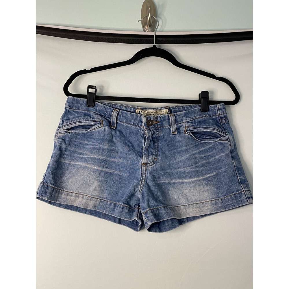 Y2K American‎ Eagle Outfitters Womens Denim Shorts Size 6 Blue Wash Button Fly